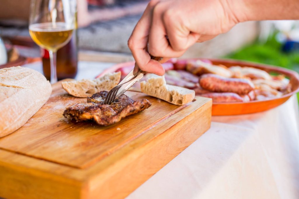 porcion de carne para una persona